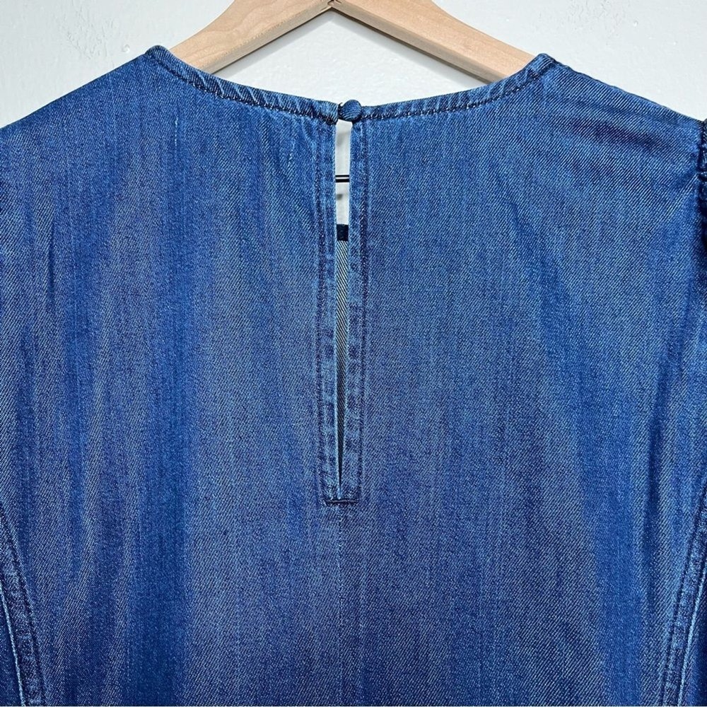 NEW Boden Women Dress 12 Denim Blouson Shift‎ Tencel Chambray Long Sleeve - Picture 14 of 16